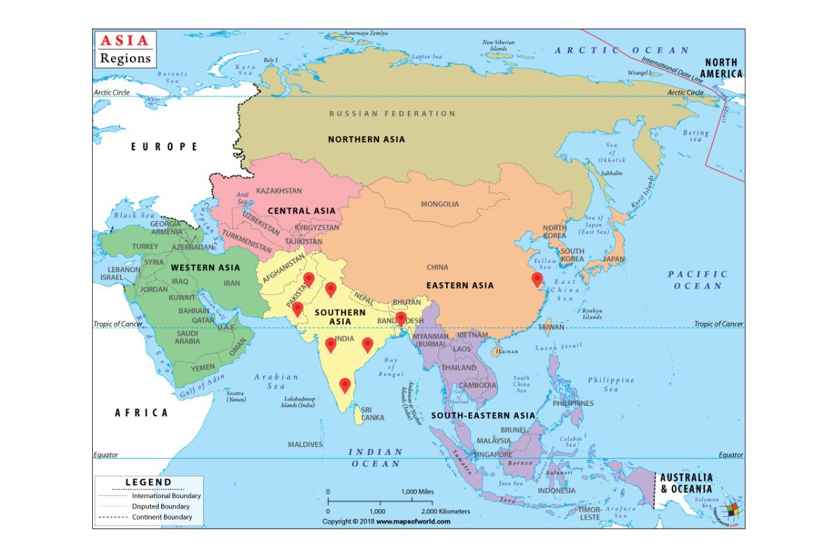 QTI Coverage Map – India, Bangladesh, Pakistan, China